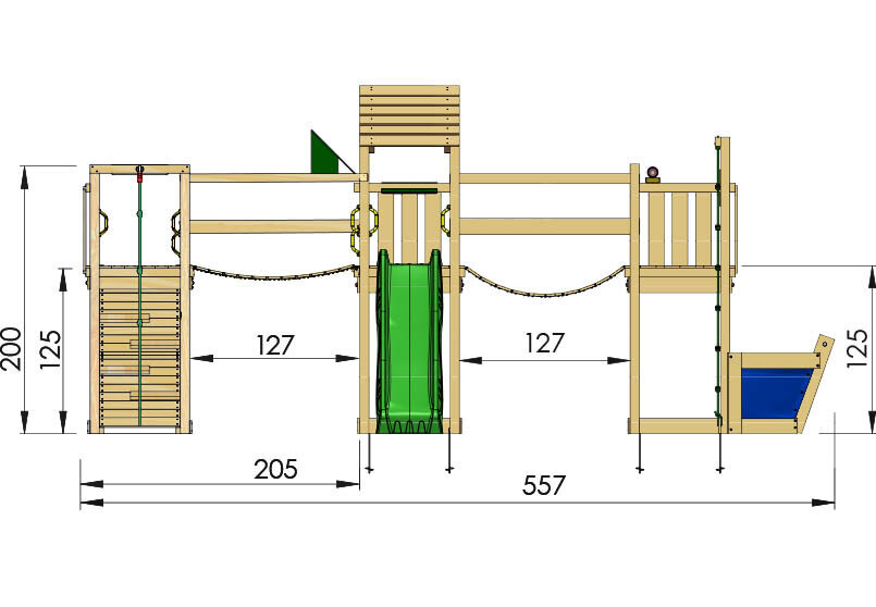 Žaidimų aikštelė Jungle Gym Voyager Clutter Bridge цена и информация | Vaikų žaidimų nameliai | pigu.lt