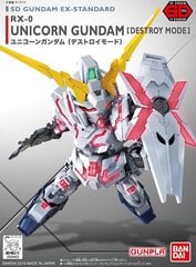 Сборная Gunpla модель. Bandai - SD EX-Standard Unicorn Gundam (Destroy mode), 65619 цена и информация | Конструкторы и кубики | pigu.lt