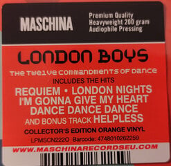 Vinilinė plokštelė London Boys The Twelve Commandments Of Dance kaina ir informacija | Vinilinės plokštelės, CD, DVD | pigu.lt