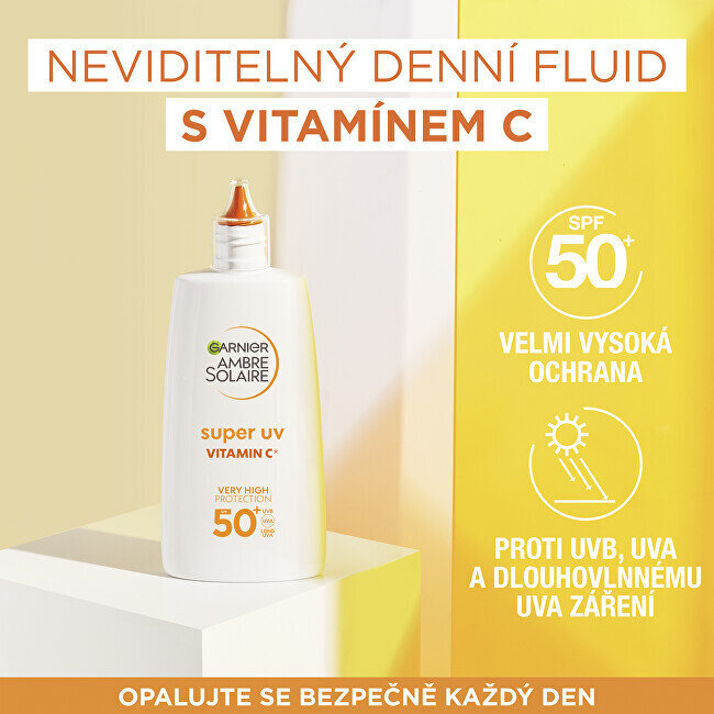 Veido kremas Garnier Vitamin C SPF 50+ Ambre Solaire, 40 ml kaina ir informacija | Kremai nuo saulės | pigu.lt