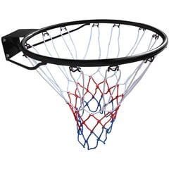 баскетбольное кольцо с сеткой, 45 см, черное цена и информация | Баскетбольные стойки | pigu.lt