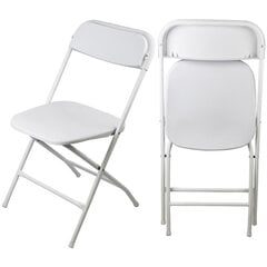 складные стулья, 2 шт, 50x46x80 см, белый цена и информация | Садовые стулья, кресла, пуфы | pigu.lt