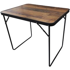 Sulankstomas kempingo stalas, 80x60x70cm, rudas kaina ir informacija | Turistiniai baldai | pigu.lt