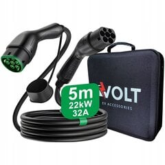 Трёхфазный кабель для зарядки электромобилей Volt EV PHEV, Тип 2, 22кВт, 32А, 5м цена и информация | Зарядные станции для электромобилей | pigu.lt