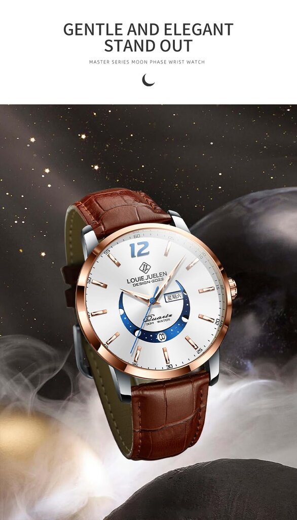 Louie Juelen Prabangus laikrodis kaina ir informacija | Vyriški laikrodžiai | pigu.lt