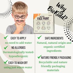 Veido dažų rinkinys BioKidd, 5x10 ml kaina ir informacija | Kosmetika vaikams ir mamoms | pigu.lt