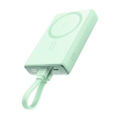 Powerbank Joyroom JR-PBM01 magnetic 10000mAh 20W with stand + Lightning cable - USB-C - green цена и информация | Зарядные устройства Power bank | pigu.lt