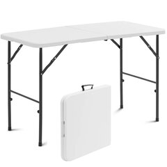Sulankstomas sodo stalas 120x60x74,5 cm, baltas kaina ir informacija | Lauko stalai, staliukai | pigu.lt