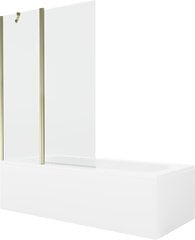 Vonia Mexen Vega su apdaila ir stiklo sienele, 170x70 cm + 120 cm, White+Gold/Transparent kaina ir informacija | Vonios | pigu.lt