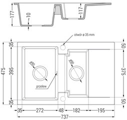 Granitinė virtuvinė plautuvė Mexen Gaspar su maišytuvu ir sifonu, Black granite/Chrome kaina ir informacija | Virtuvinės plautuvės | pigu.lt