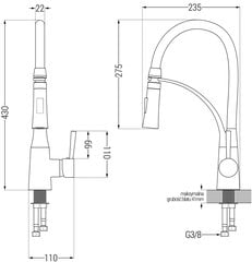 Granitinė virtuvinė plautuvė Mexen Carlos su maišytuvu ir sifonu, White/Black/Chrome kaina ir informacija | Virtuvinės plautuvės | pigu.lt