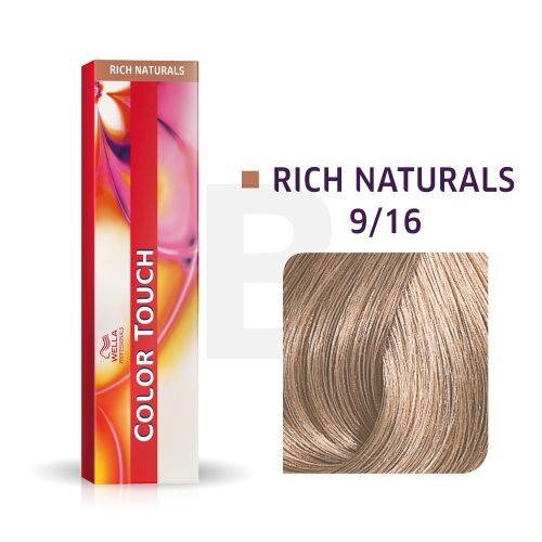 Plaukų dažai Wella Color Touch 9/16 Light Blonde Ash Purple, 60ml kaina ir informacija | Plaukų dažai | pigu.lt