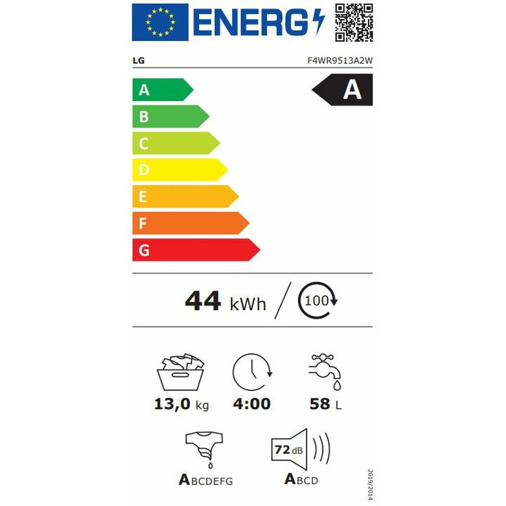 LG F4WR9513A2W kaina ir informacija | Skalbimo mašinos | pigu.lt