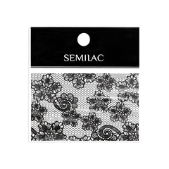 Nagų dekoravimo folija Semilac, 24 Black Lace kaina ir informacija | Manikiūro, pedikiūro priemonės | pigu.lt