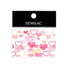 Nagų dekoravimo folija Semilac, 26 Pink Heart цена и информация | Книпсер для ногтей NGHIA EXPORT NC-03  | pigu.lt