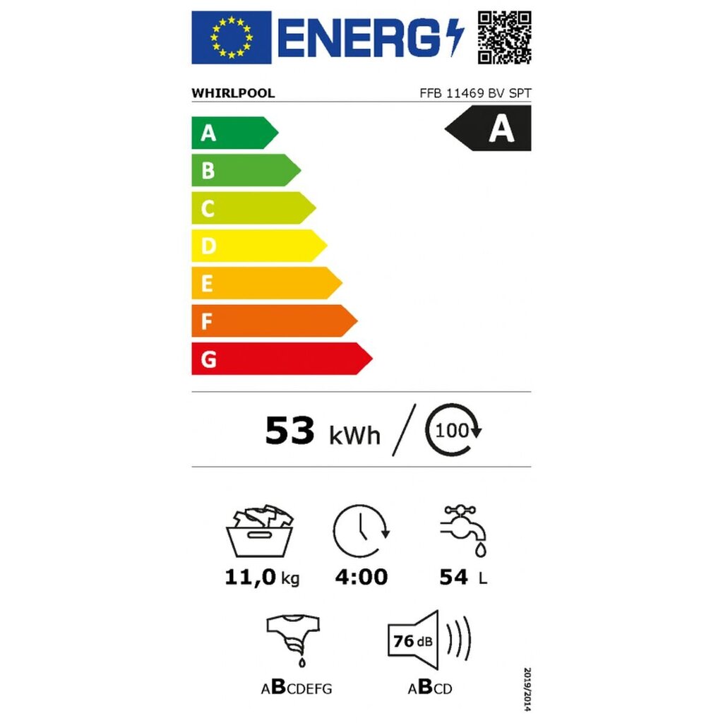 Whirlpool FFB11469BVSPT kaina ir informacija | Skalbimo mašinos | pigu.lt