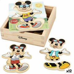 Vaikiška medinė puzlė Disney + 2 metų (12 vnt.) kaina ir informacija | Dėlionės (puzzle) | pigu.lt