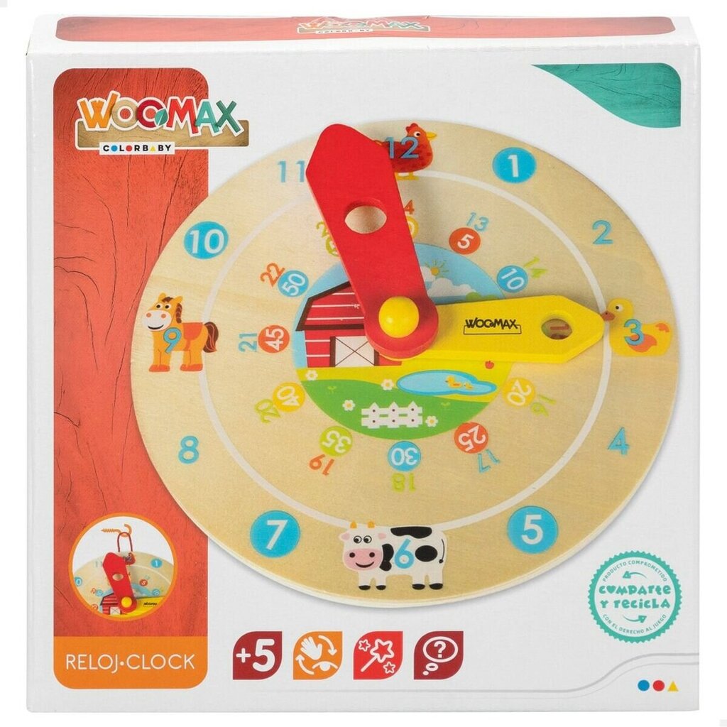 Edukacinis žaislas Laikrodis Woomax, 12 vnt. цена и информация | Lavinamieji žaislai | pigu.lt