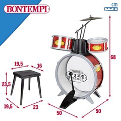 Būgnai Bontempi, raudoni, 7 d, 2 vnt. kaina ir informacija | Lavinamieji žaislai | pigu.lt