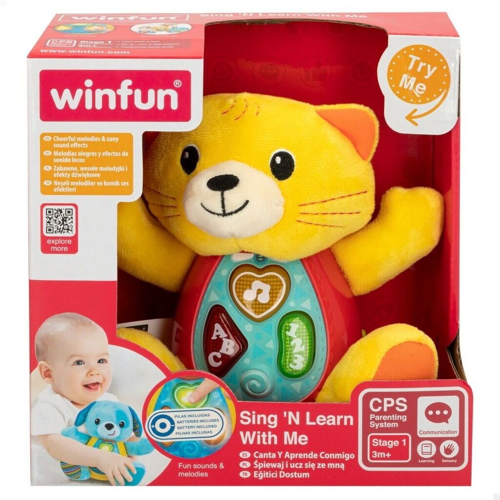 Pūkuotas žaislas su garsais ir šviesa Winfun, įvairių spalvų kaina ir informacija | Minkšti (pliušiniai) žaislai | pigu.lt