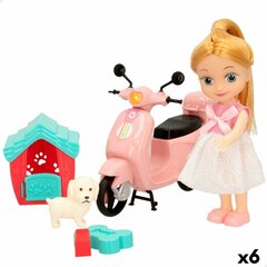 Lėlė su motociklu Colorbaby Bella, 16 cm , 6 vnt. цена и информация | Игрушки для девочек | pigu.lt