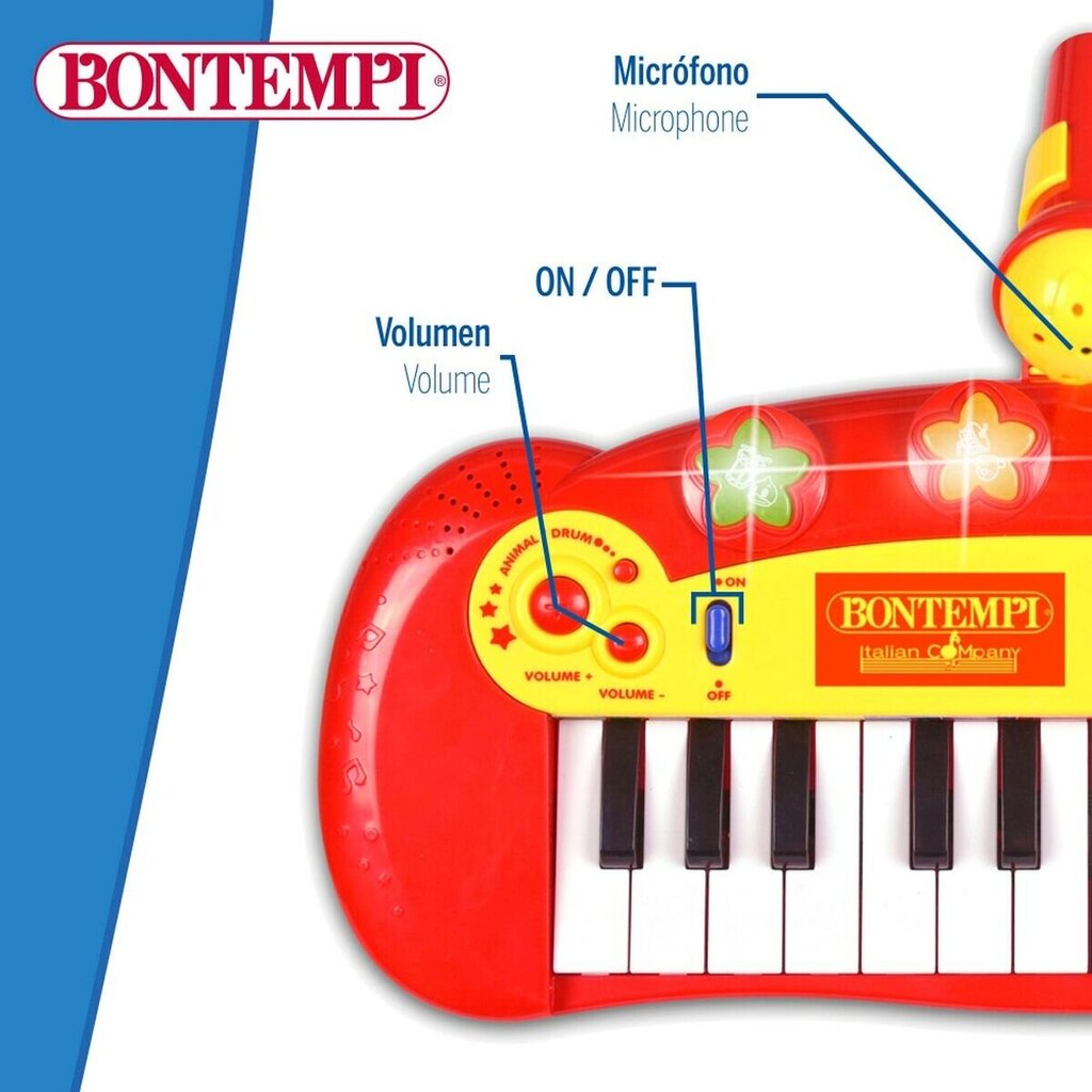 Vaikiškas interaktyvus pianinas su mikrofonu Bontempi, 6 vnt. kaina ir informacija | Lavinamieji žaislai | pigu.lt