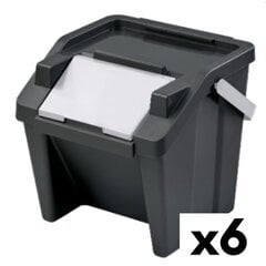 Tontarelli rūšiavimo šiukšlių dėžė, balta, juoda, 28 L, 6 vnt kaina ir informacija | Šiukšliadėžės | pigu.lt