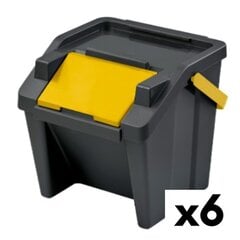 Tontarelli rūšiavimo šiukšlių dėžė, geltona, 28 L, 6 vnt цена и информация | Мусорные баки | pigu.lt