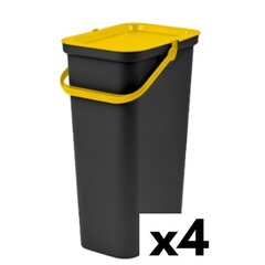Tontarelli rūšiavimo šiukšlių dėžė, geltona, 38 L, 4 vnt kaina ir informacija | Šiukšliadėžės | pigu.lt