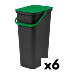 Tontarelli rūšiavimo šiukšlių dėžė, žalia, juoda, 24 L, 6 vnt kaina ir informacija | Šiukšliadėžės | pigu.lt