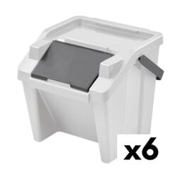 Tontarelli rūšiavimo šiukšlių dėžė, balta, 28 L, 6 vnt kaina ir informacija | Šiukšliadėžės | pigu.lt
