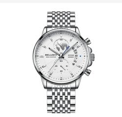 Белуши Серебряные мужские часы цена и информация | Мужские часы | pigu.lt