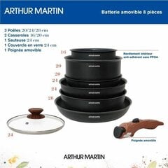 Arthur Martin virtuvės rinkinys, 8 vnt. цена и информация | Cковородки | pigu.lt