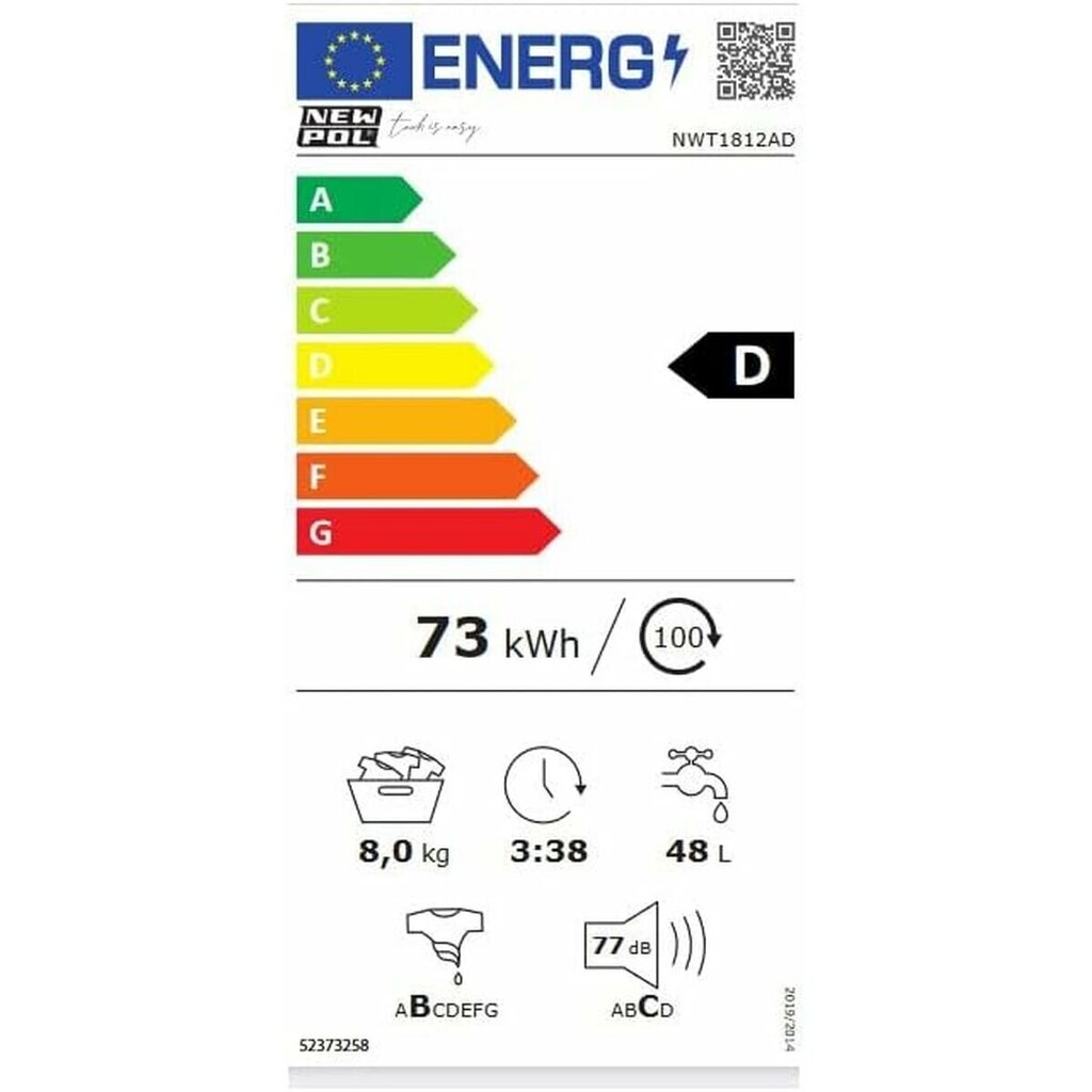 New Pol NWT1812AD kaina ir informacija | Skalbimo mašinos | pigu.lt