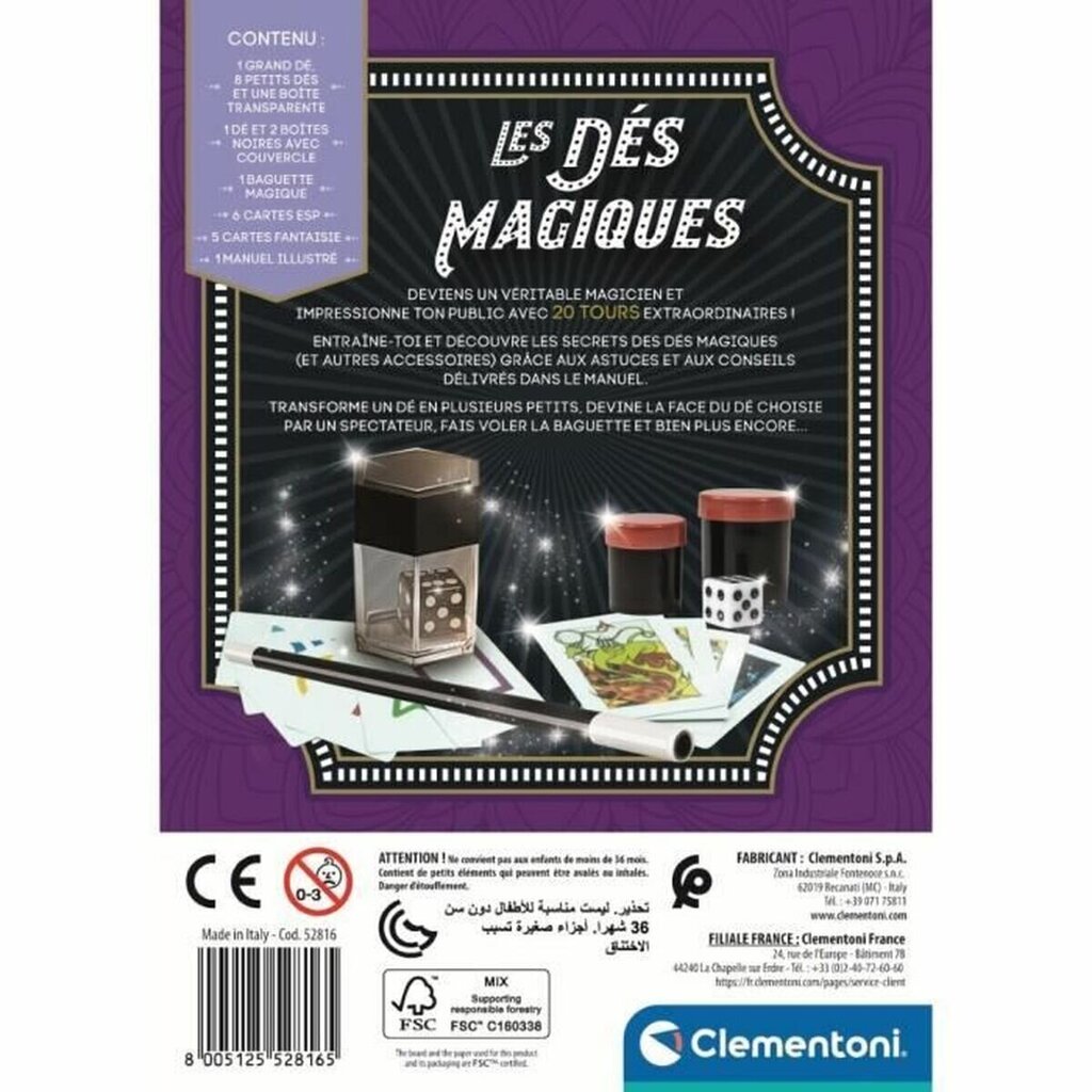 Magijos žaidimas Coffret des dés magiques Clementoni, FR kaina ir informacija | Stalo žaidimai, galvosūkiai | pigu.lt