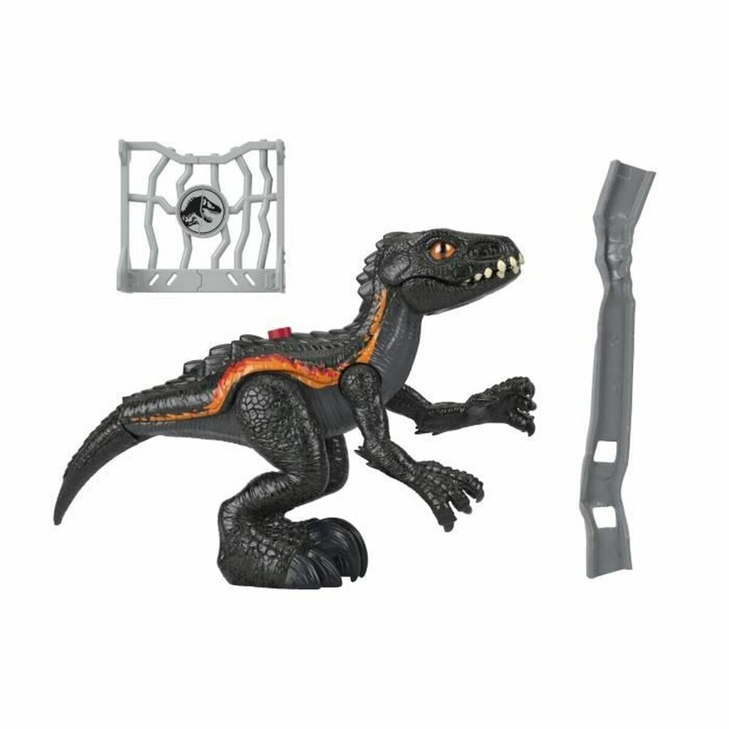 Dinozauras Indoraptor su priedais Fisher Price, juodas/oranžinis, 3 d. kaina ir informacija | Žaislai berniukams | pigu.lt