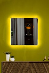 Veidrodis su LED apšvietimu Square - 30 x 30 cm - Yellow kaina ir informacija | Veidrodžiai | pigu.lt