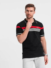 Polo marškinėliai vyrams Ombre Clothing om-poss-0127, juodi kaina ir informacija | Vyriški marškinėliai | pigu.lt