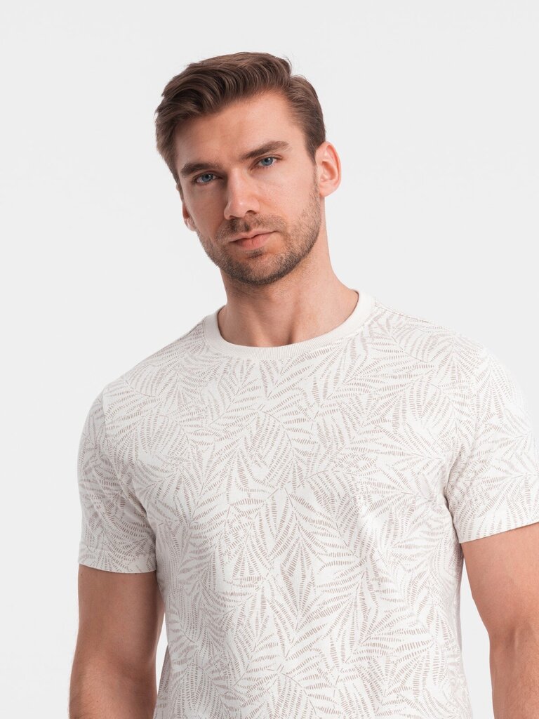 Marškinėliai vyrams Ombre 01829, balti цена и информация | Vyriški marškinėliai | pigu.lt