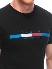 Marškinėliai vyrams Edoti s1919, juodi kaina ir informacija | Vyriški marškinėliai | pigu.lt