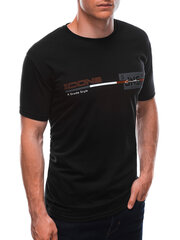 Marškinėliai vyrams Edoti s1715, juodi kaina ir informacija | Vyriški marškinėliai | pigu.lt