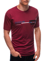 футболка s1715 - темно-красная 119373-7 цена и информация | Мужские футболки | pigu.lt