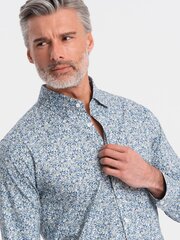 Marškiniai vyrams Ombre Clothing om-shps-0163, mėlyni kaina ir informacija | Vyriški marškiniai | pigu.lt