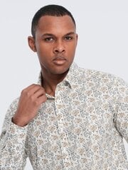 Marškiniai vyrams Ombre Clothing om-shps-0139, smėlio spalvos kaina ir informacija | Vyriški marškiniai | pigu.lt