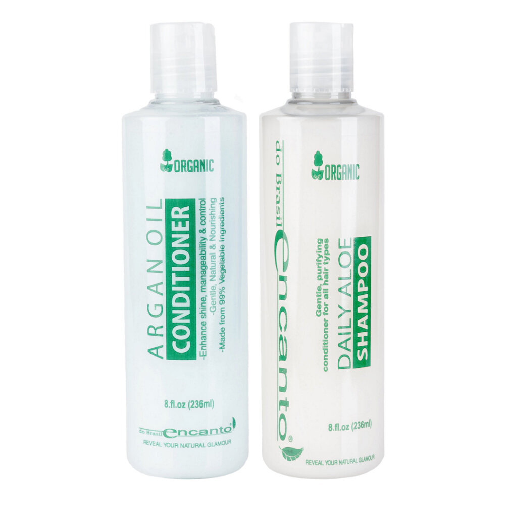 Plaukų priežiūros Encanto Organic rinkinys: Aloe šampūnas + Argano aliejaus kondicionierius, 2 x 236 ml цена и информация | Šampūnai | pigu.lt