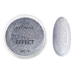 Пыль NEONAIL для декорирования ногтей 3D Holo Effect, голографическое серебро цена и информация | Средства для маникюра и педикюра | pigu.lt