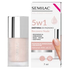 Nagų stipriklis Semilac 5in1 Recovery Nude, 7 ml kaina ir informacija | Nagų lakai, stiprintojai | pigu.lt