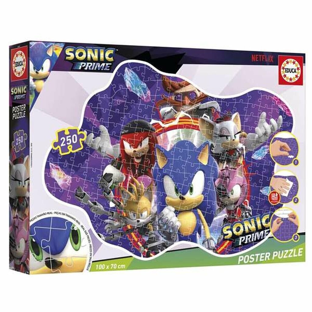 Dėlionė Sonic Prime, 250 d. kaina ir informacija | Dėlionės (puzzle) | pigu.lt