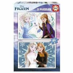 2 dėlionių rinkinys Educa Frozen (Ledo šalis), 20 d. kaina ir informacija | Dėlionės (puzzle) | pigu.lt