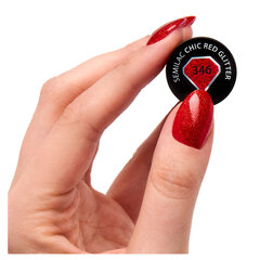 Гибридный лак SEMILAC 346 Chic Red Glitter 7 мл цена и информация | Лаки, укрепители для ногтей | pigu.lt